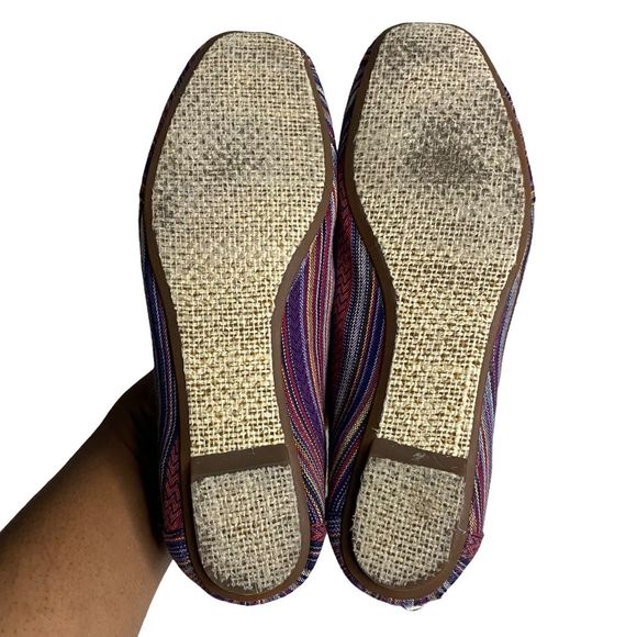 Toms Women's Lina Stripe Ballet Flat Shoes - Picture 7 of 8
